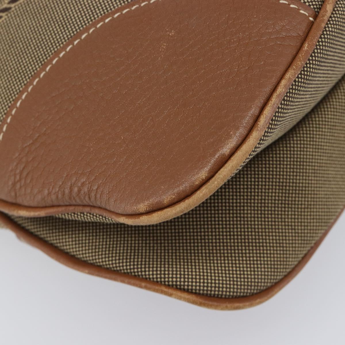 PRADA Shoulder Bag Canvas 2way Brown Gold Auth ka7161A