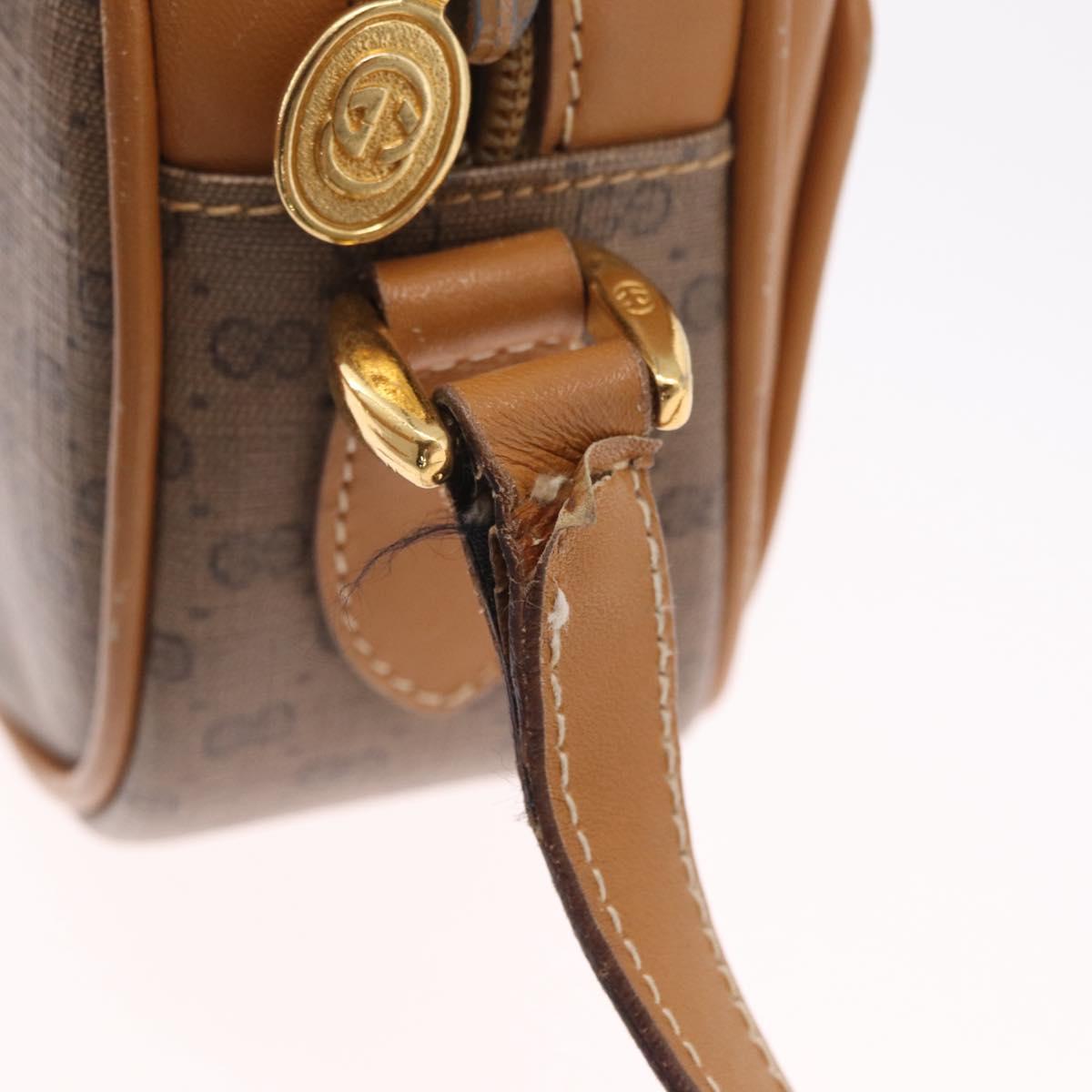 GUCCI Micro GG Supreme Shoulder Bag PVC Beige Gold 007 113 0115 Auth ka7162