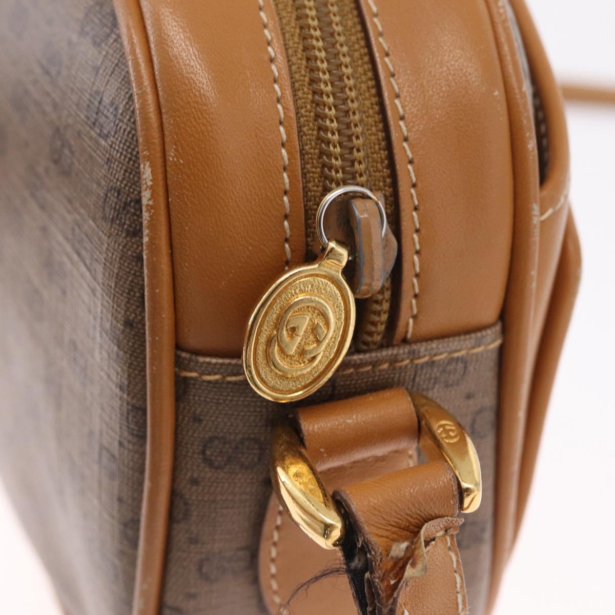 GUCCI Micro GG Supreme Shoulder Bag PVC Beige Gold 007 113 0115 Auth ka7162