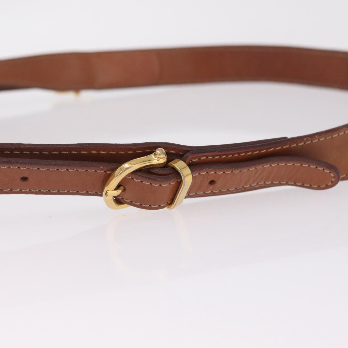 CELINE Macadam Canvas Shoulder Bag PVC Leather Brown Gold Auth ka7164