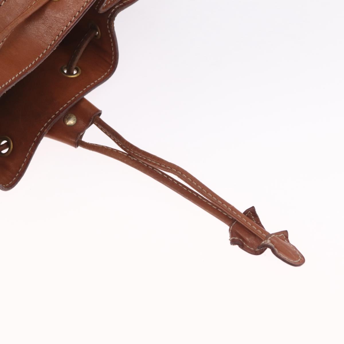 CELINE Macadam Canvas Shoulder Bag PVC Leather Brown Gold Auth ka7164