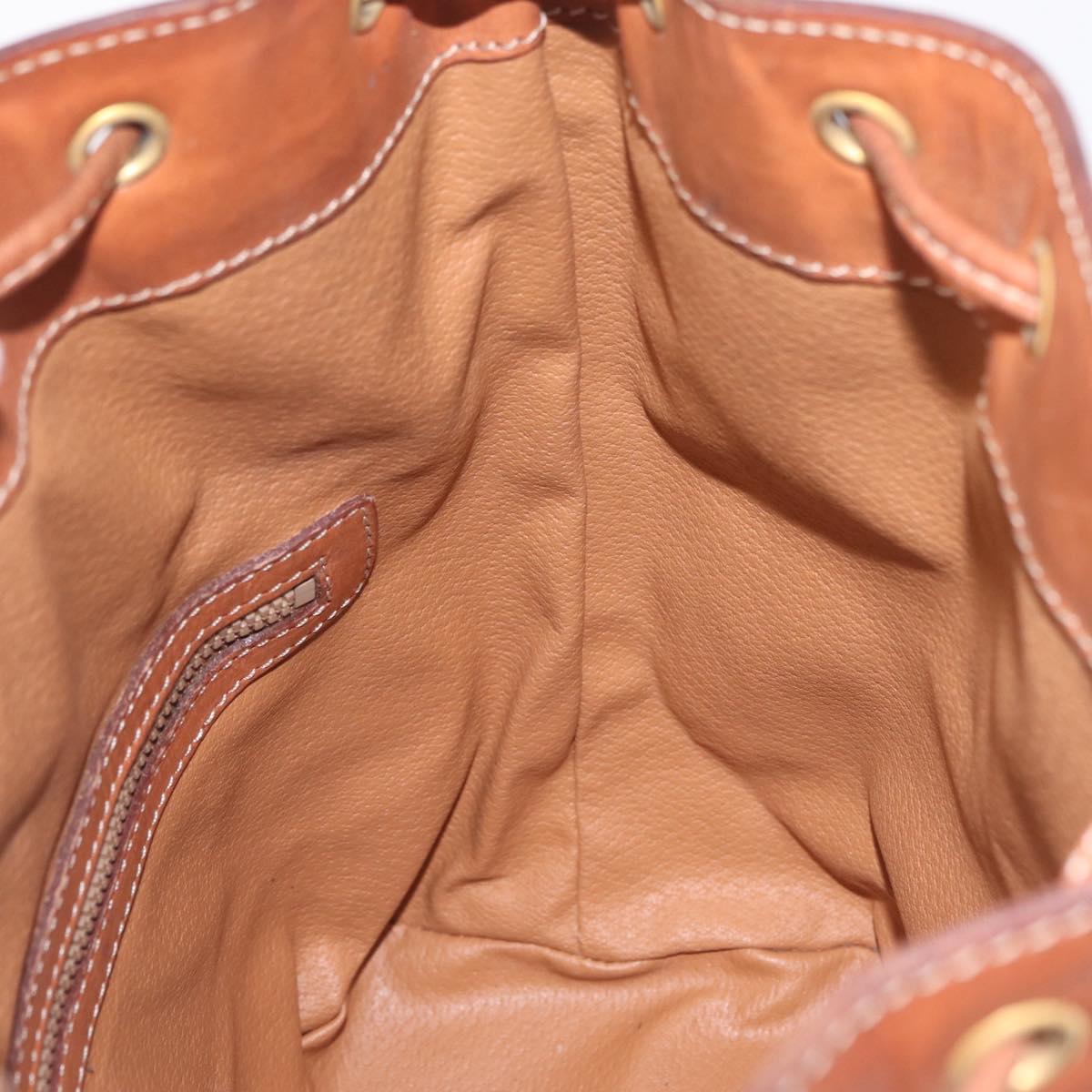 CELINE Macadam Canvas Shoulder Bag PVC Leather Brown Gold Auth ka7164