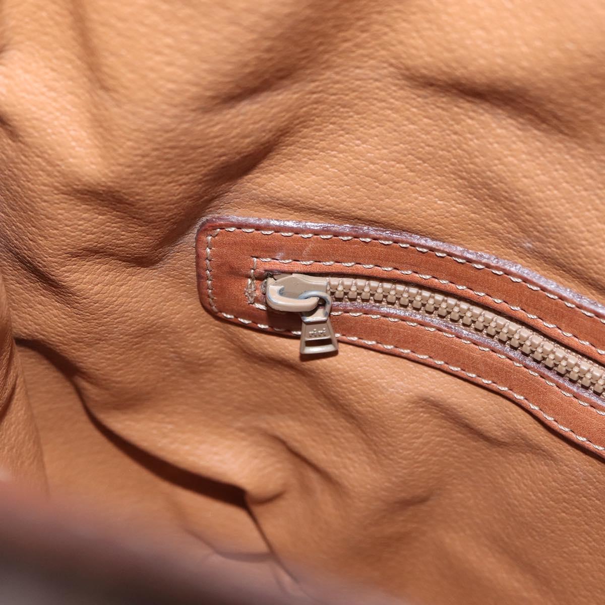 CELINE Macadam Canvas Shoulder Bag PVC Leather Brown Gold Auth ka7164