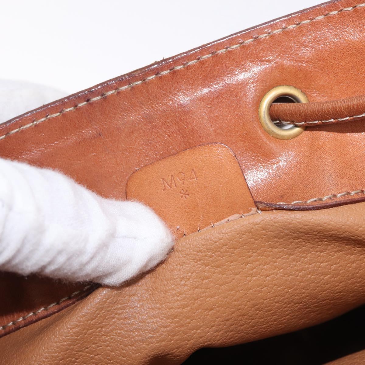 CELINE Macadam Canvas Shoulder Bag PVC Leather Brown Gold Auth ka7164