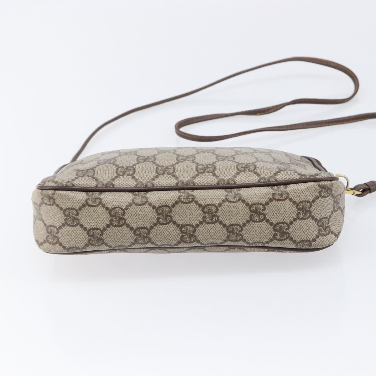 GUCCI GG Supreme Shoulder Bag PVC Beige Gold 97 02 068 Auth ka7165