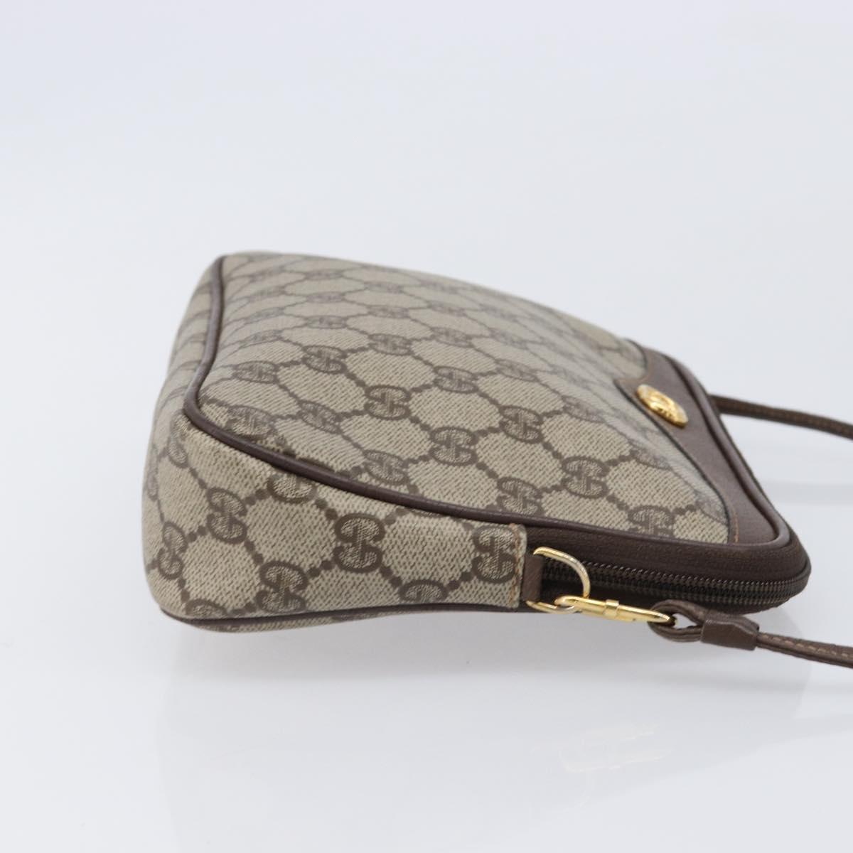 GUCCI GG Supreme Shoulder Bag PVC Beige Gold 97 02 068 Auth ka7165