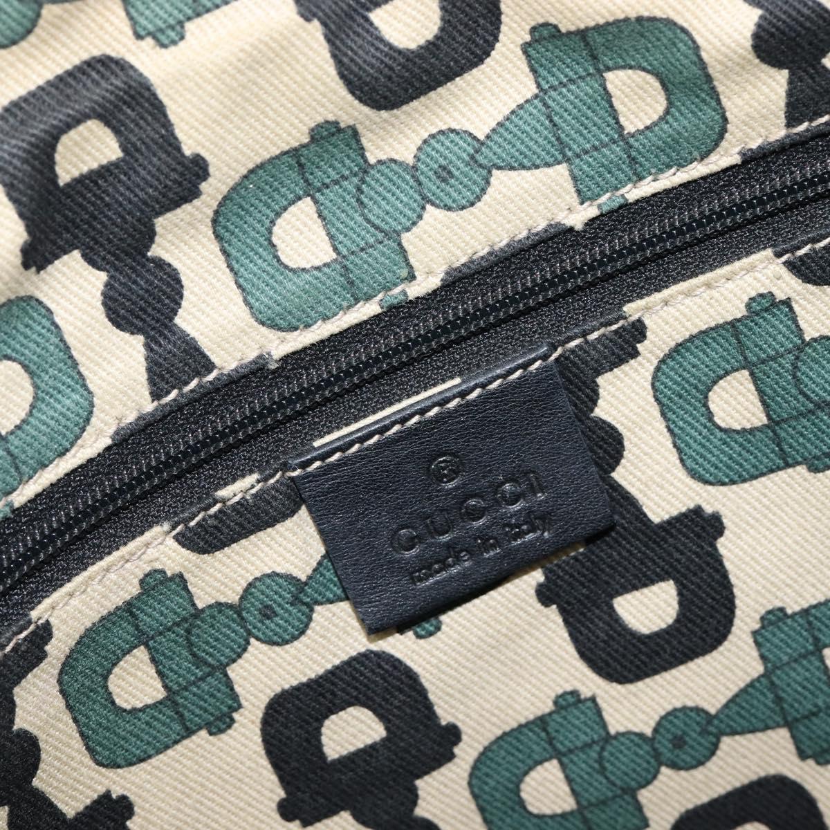 GUCCI GG Canvas Guccissima Shoulder Bag Leather Black Gold 204940 Auth ka7169