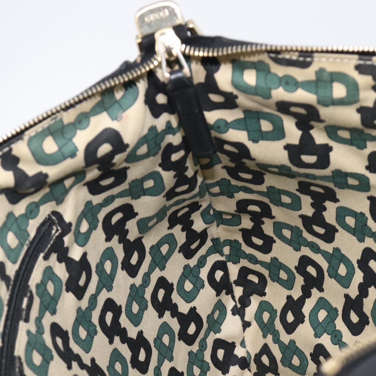 GUCCI GG Canvas Guccissima Shoulder Bag Leather Black Gold 204940 Auth ka7169