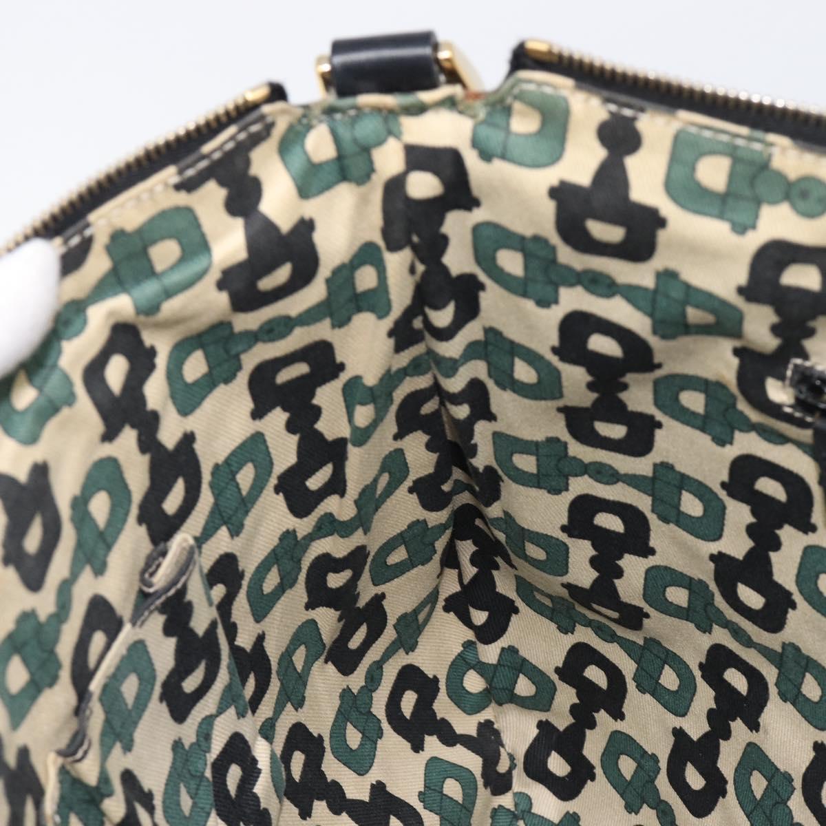 GUCCI GG Canvas Guccissima Shoulder Bag Leather Black Gold 204940 Auth ka7169