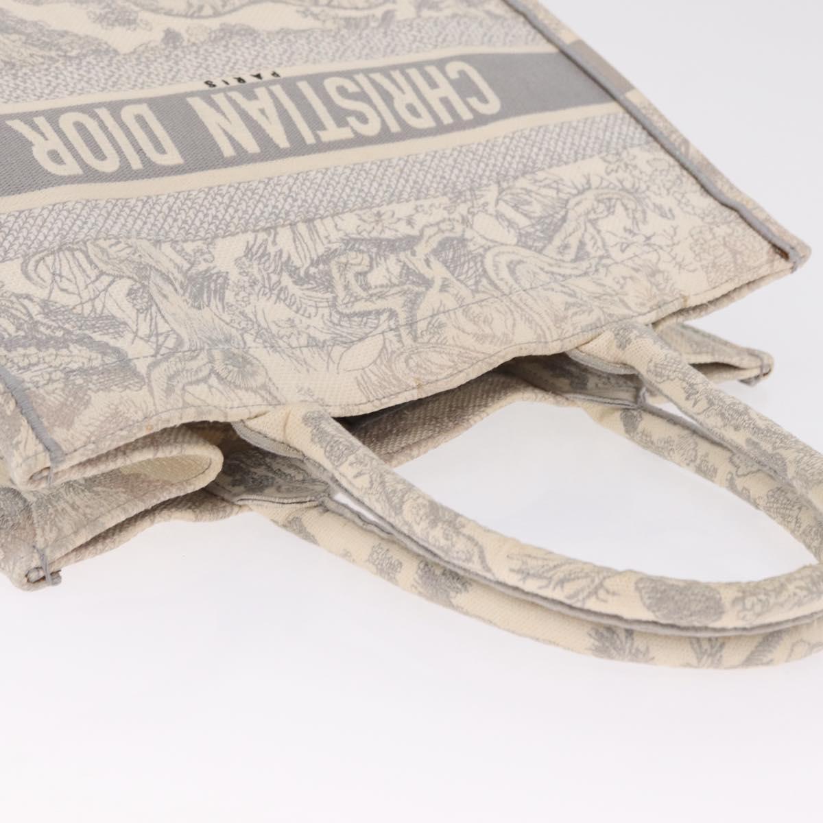 Christian Dior Book Tote Medium Hand Bag Canvas Gray Auth ka7170