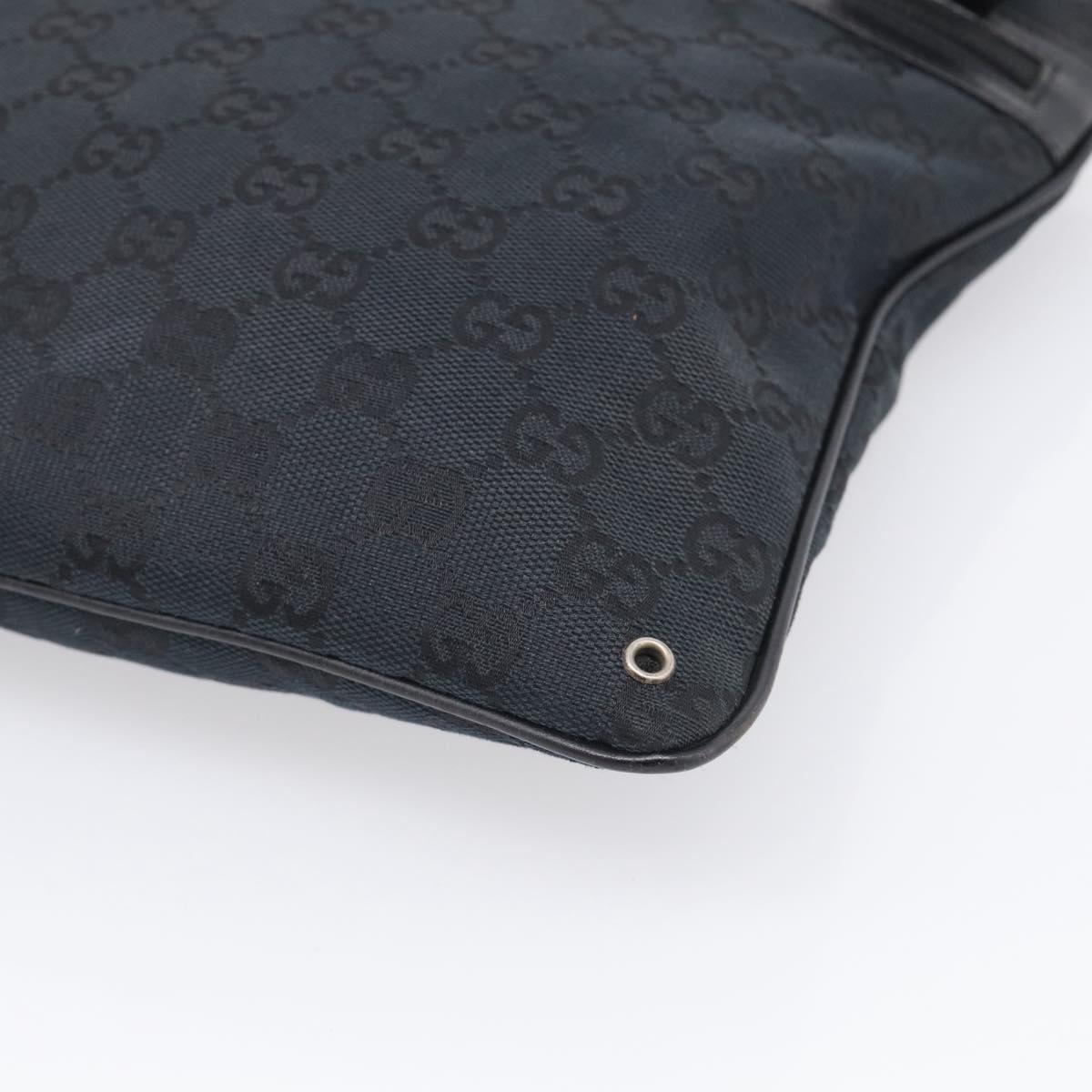 GUCCI GG Canvas Shoulder Bag Black Silver 90476 Auth ka7171A