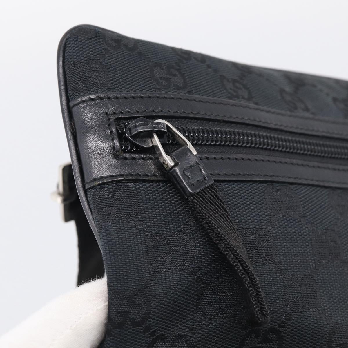 GUCCI GG Canvas Shoulder Bag Black Silver 90476 Auth ka7171A