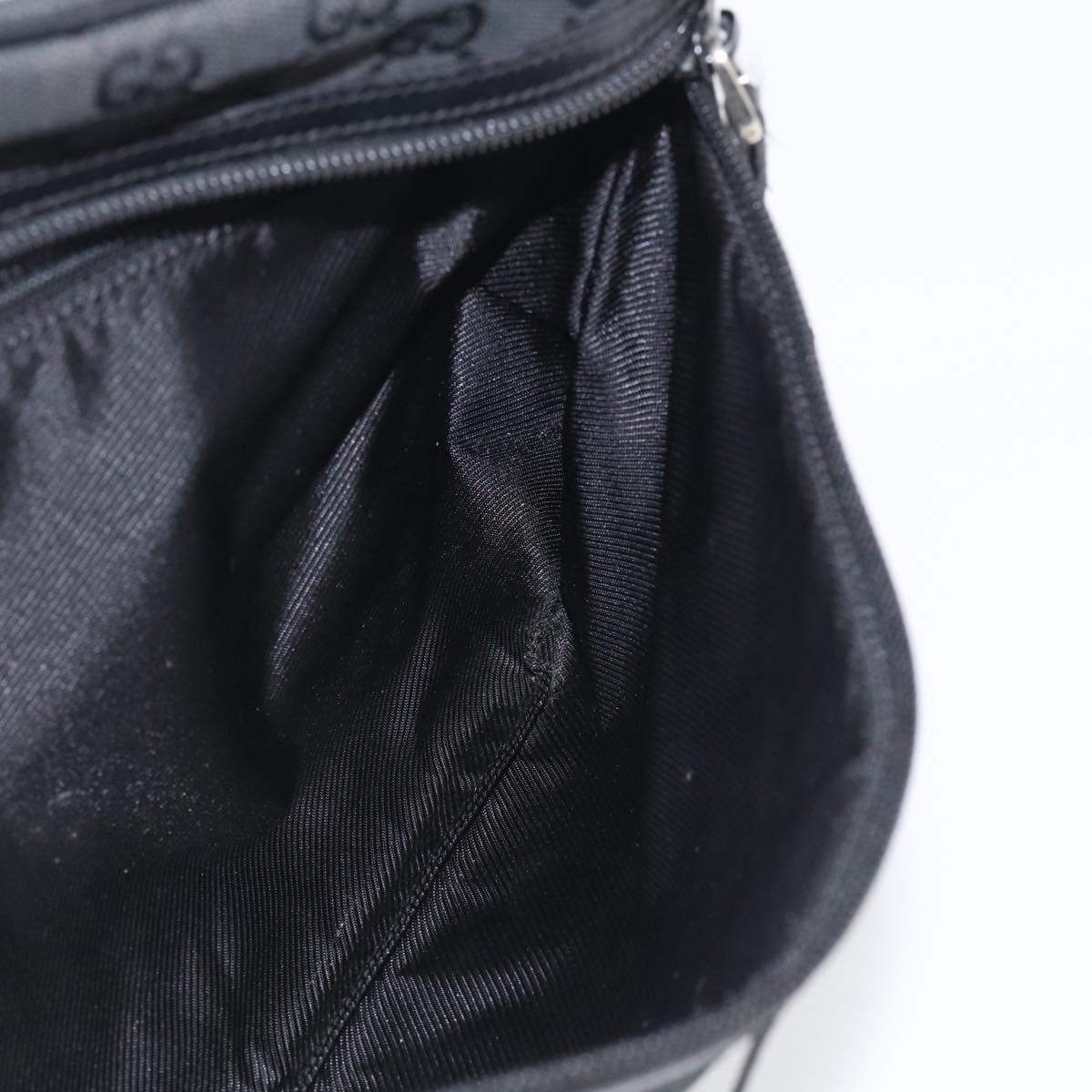 GUCCI GG Canvas Shoulder Bag Black Silver 90476 Auth ka7171A
