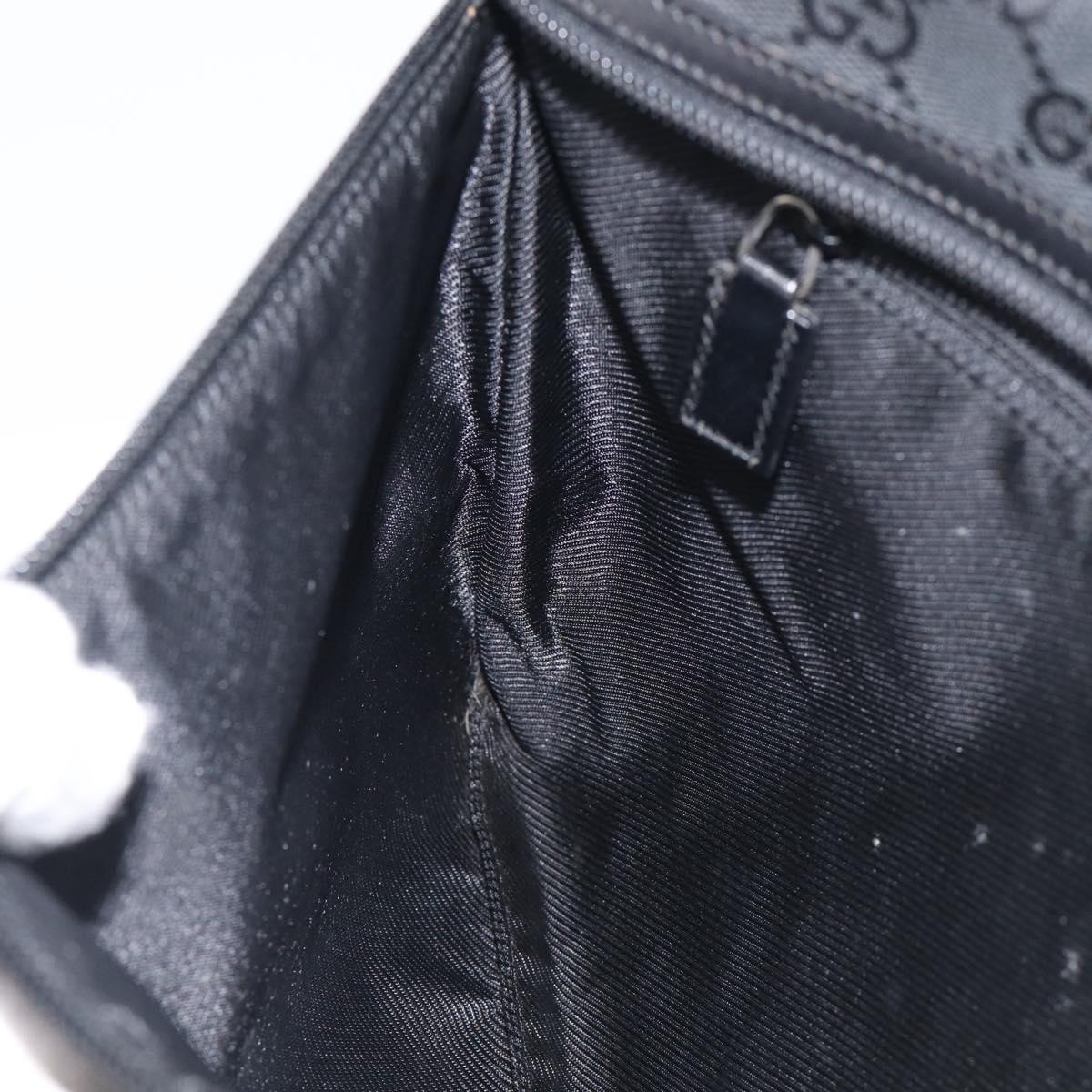 GUCCI GG Canvas Shoulder Bag Black Silver 90476 Auth ka7171A
