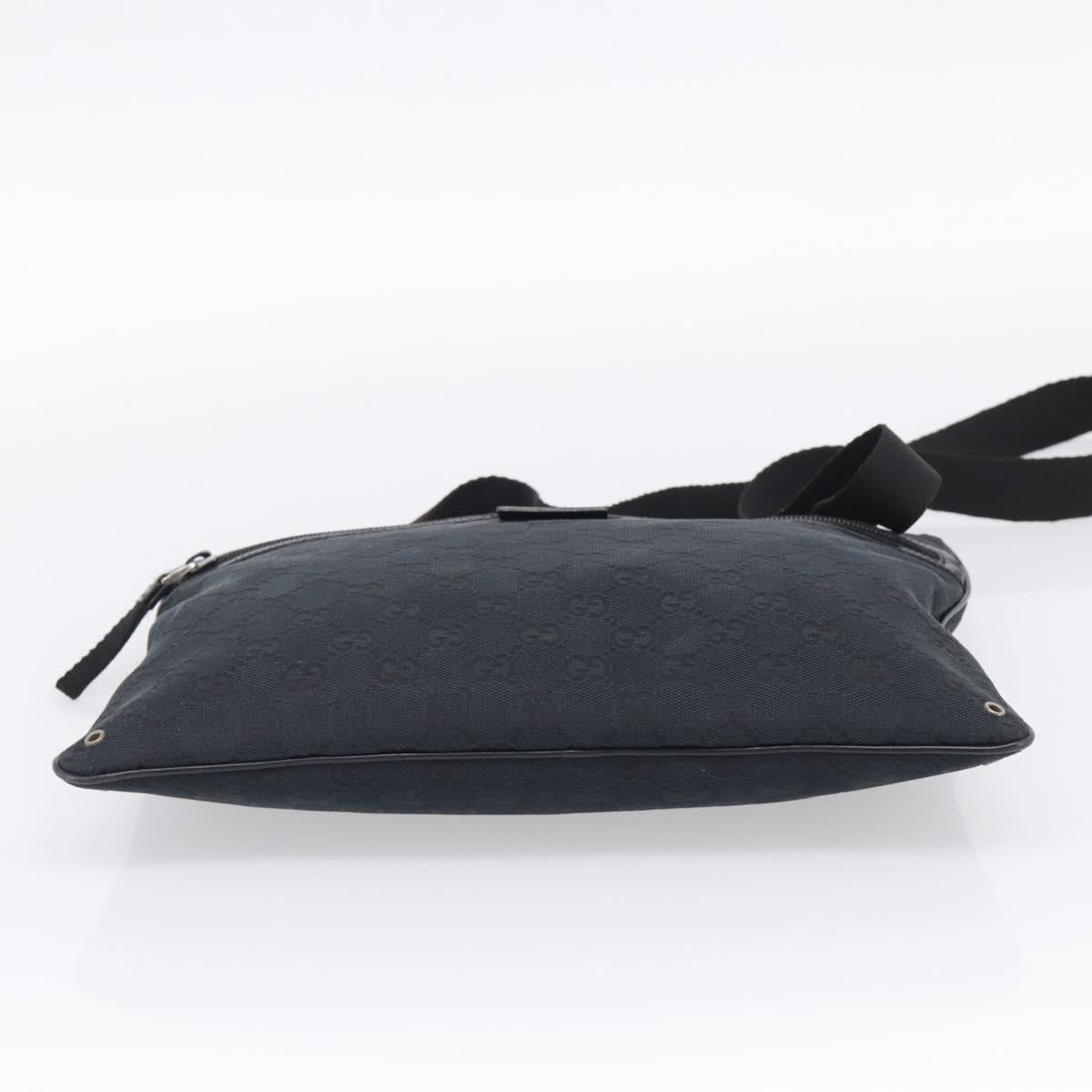 GUCCI GG Canvas Shoulder Bag Black Silver 90476 Auth ka7171A