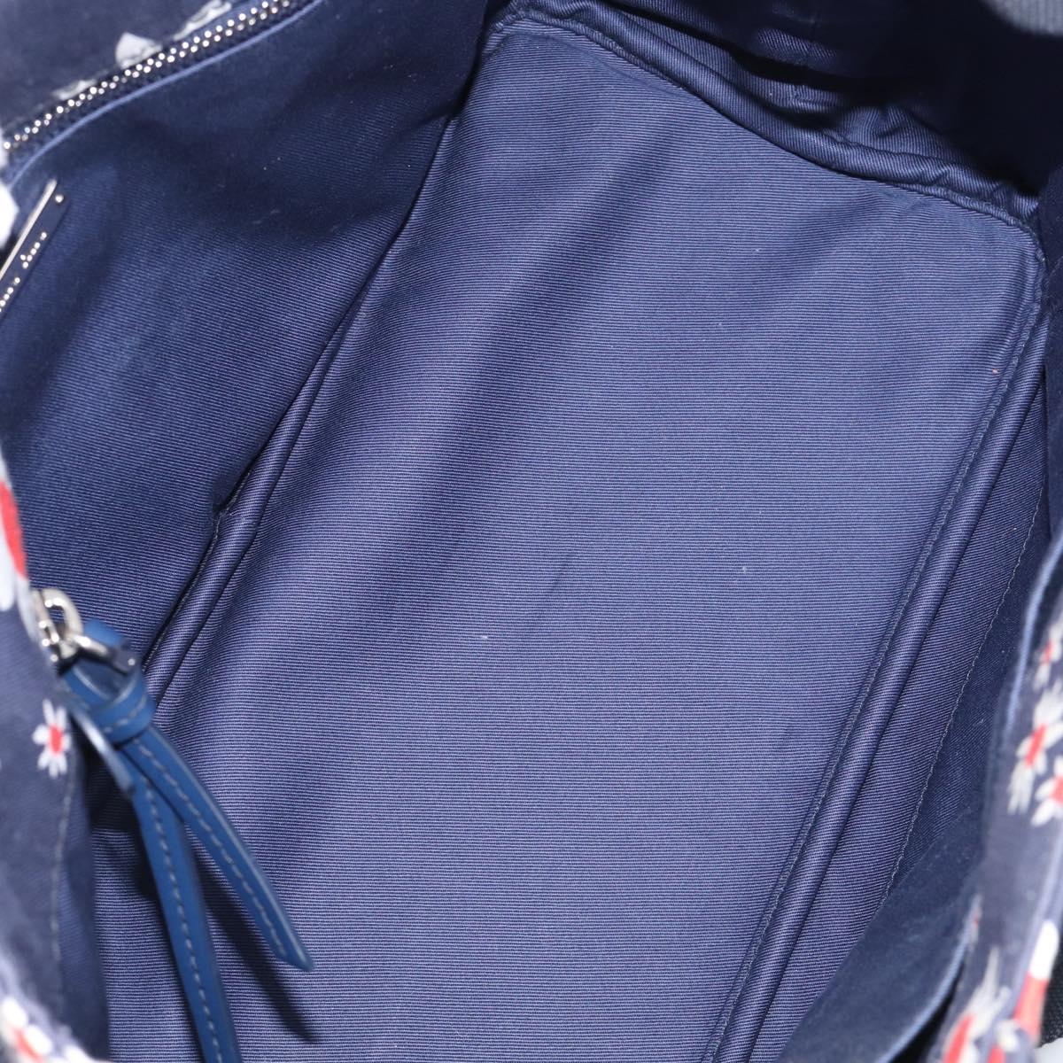 Miu Miu Hand Bag Canvas 2way Navy Gold Auth ka7179M
