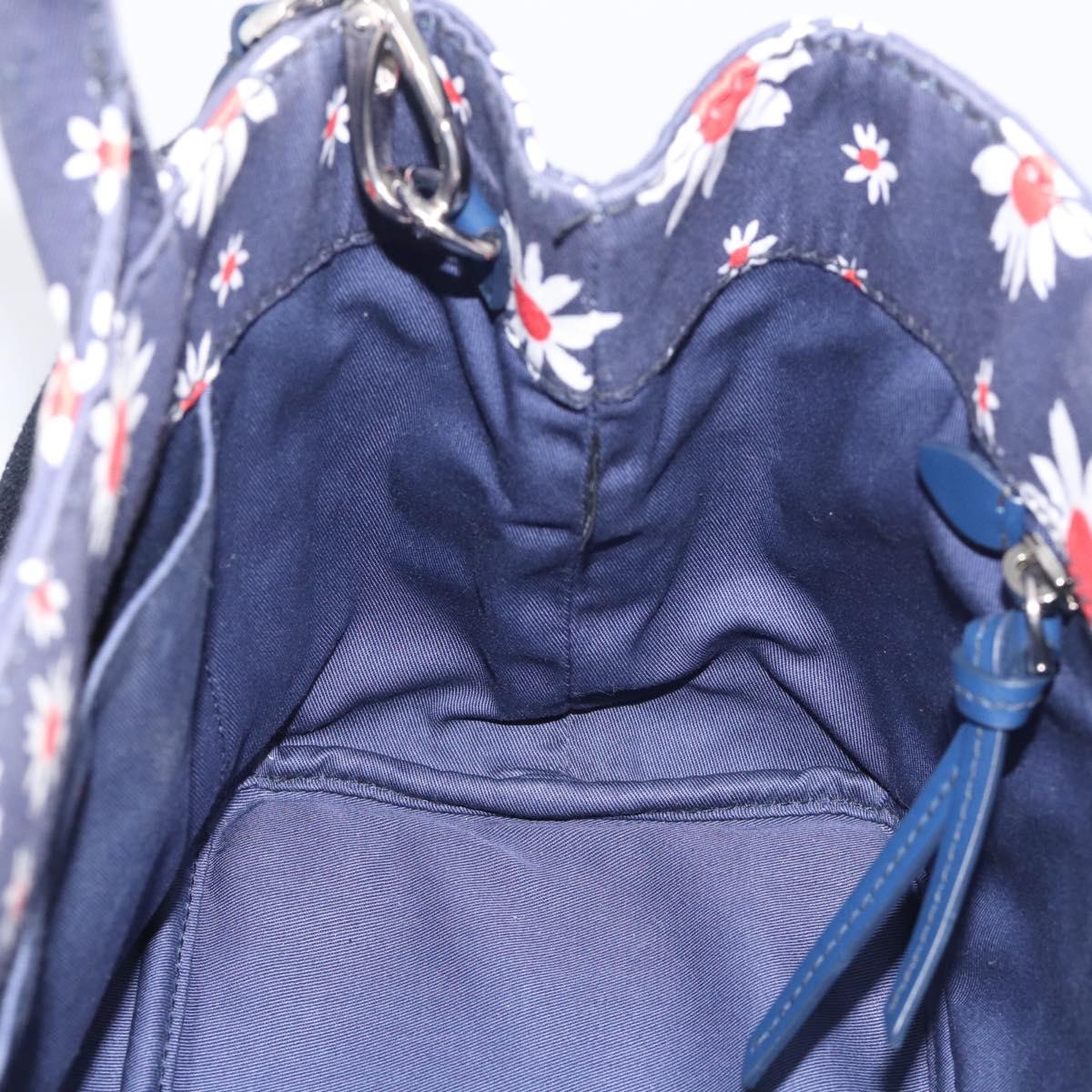 Miu Miu Hand Bag Canvas 2way Navy Gold Auth ka7179M