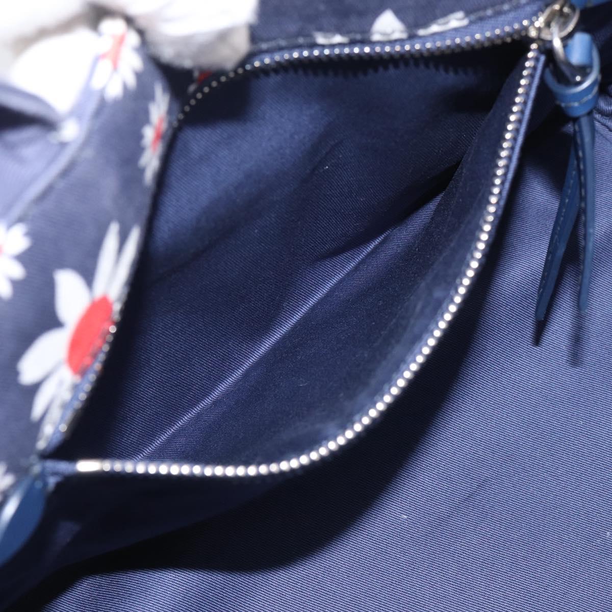 Miu Miu Hand Bag Canvas 2way Navy Gold Auth ka7179M
