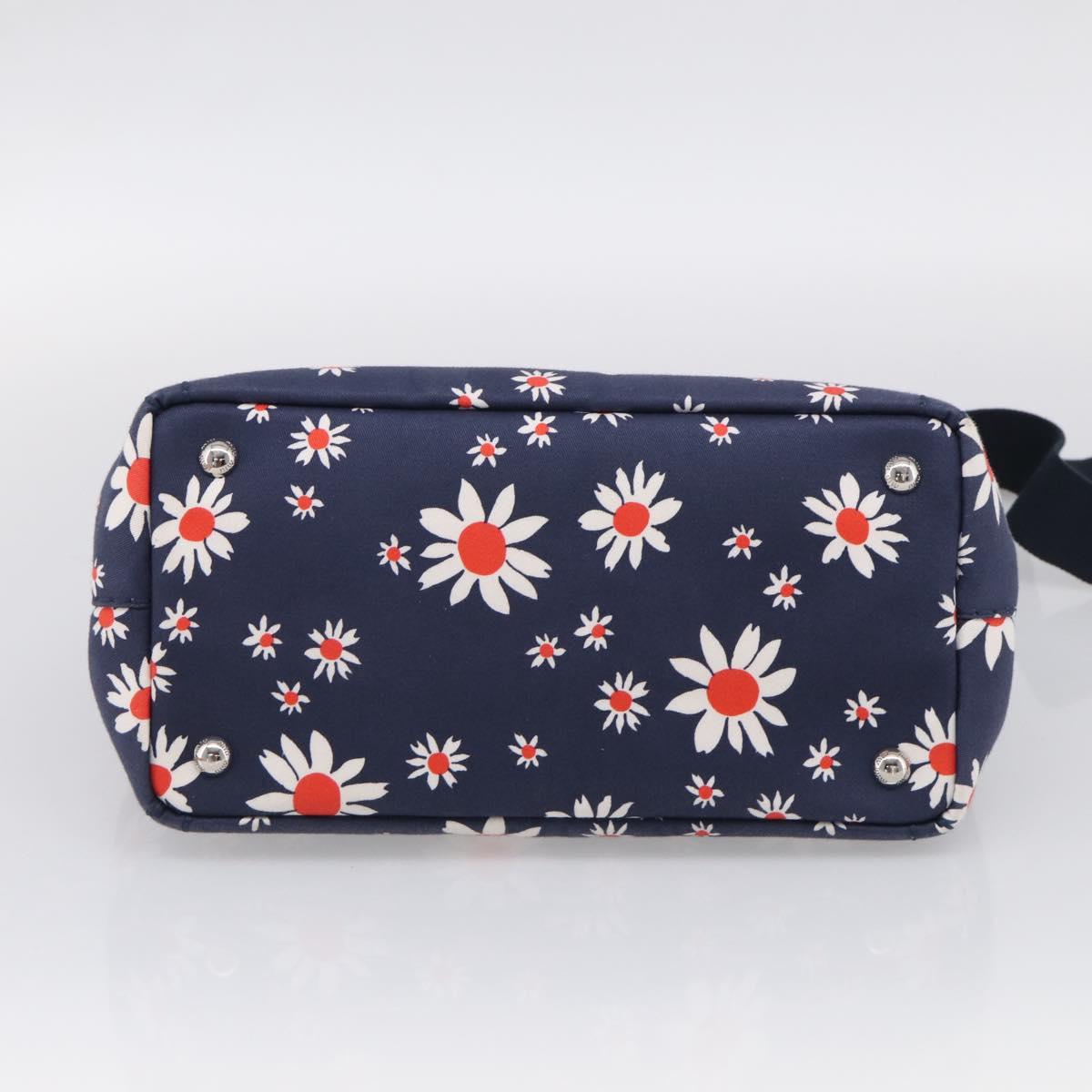 Miu Miu Hand Bag Canvas 2way Navy Gold Auth ka7179M