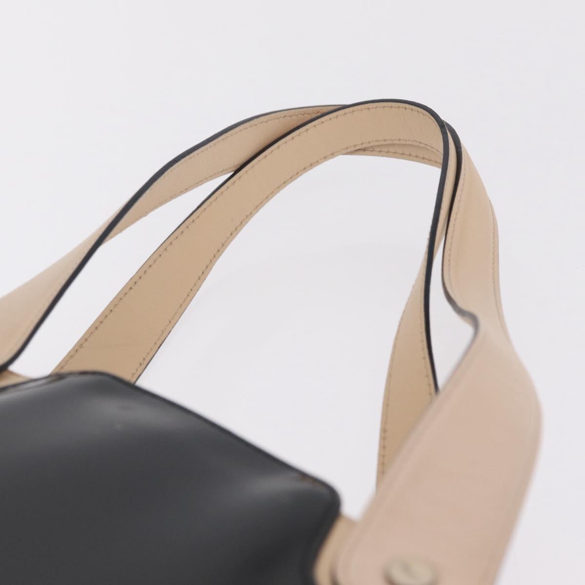 Salvatore Ferragamo Hand Bag Patent Leather Black Silver Auth ka7187
