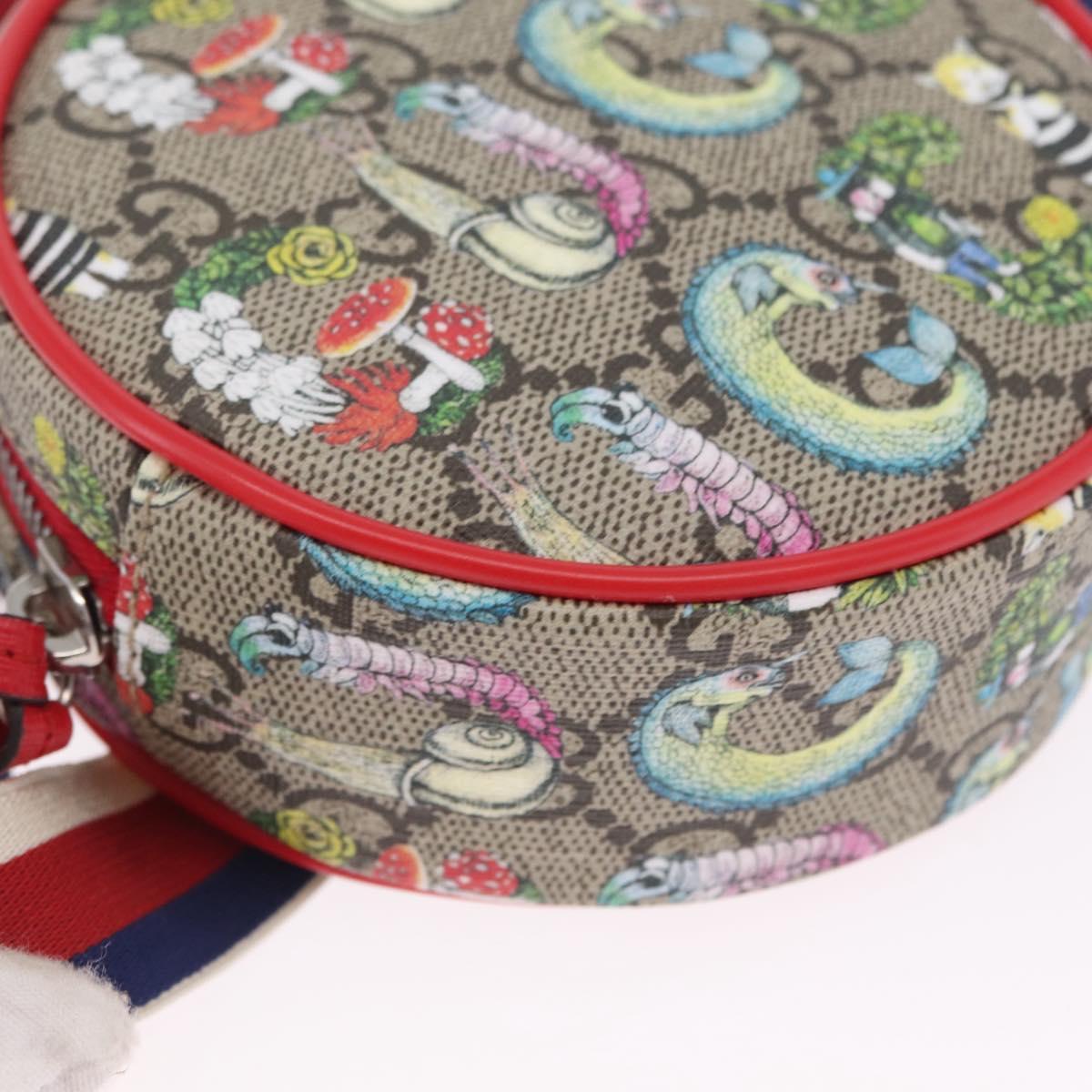 GUCCI Yuko Higuchi GG Supreme Waist Bag PVC Beige Silver 502330 Auth ka7191M