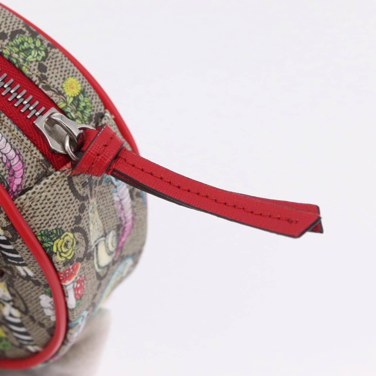 GUCCI Yuko Higuchi GG Supreme Waist Bag PVC Beige Silver 502330 Auth ka7191M