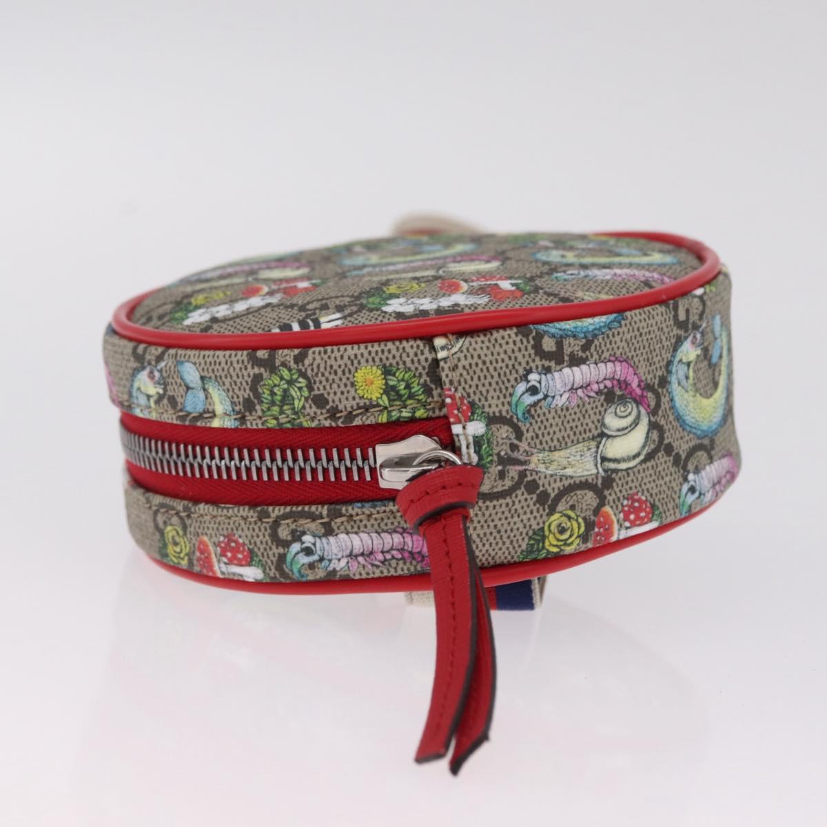 GUCCI Yuko Higuchi GG Supreme Waist Bag PVC Beige Silver 502330 Auth ka7191M