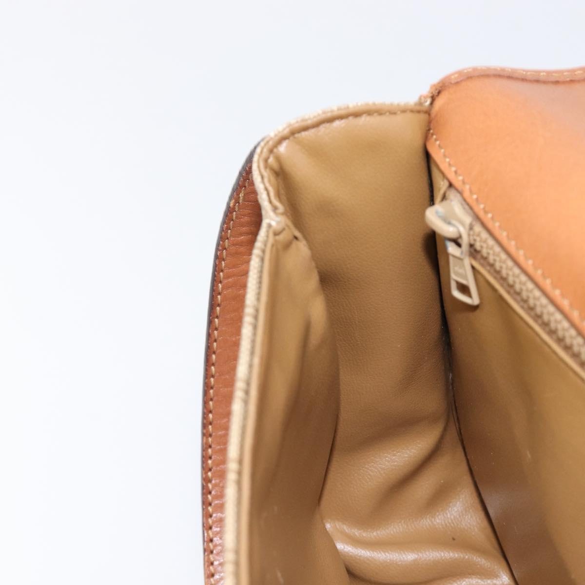 CELINE Macadam Canvas Shoulder Bag PVC Beige Gold Auth ka7195
