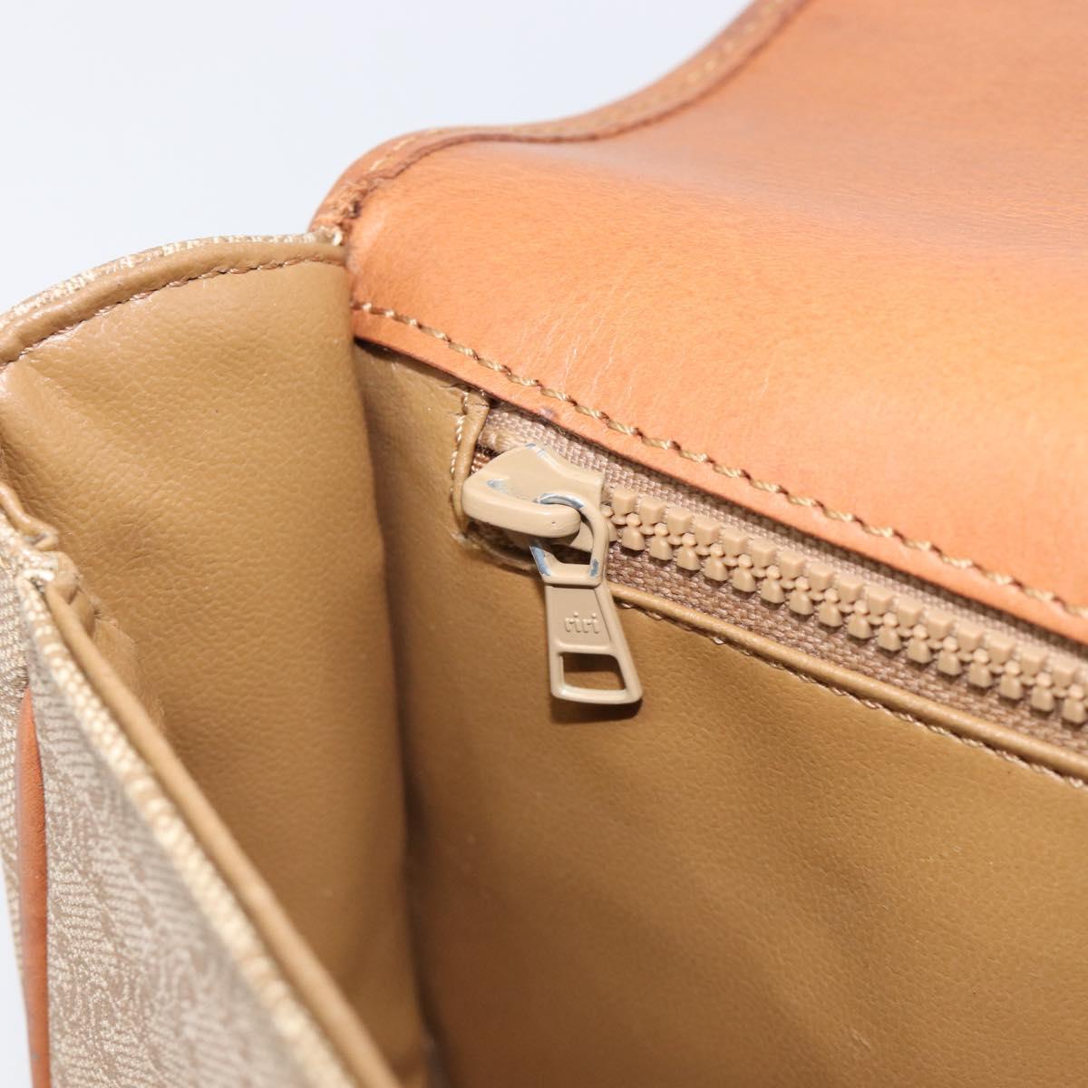 CELINE Macadam Canvas Shoulder Bag PVC Beige Gold Auth ka7195