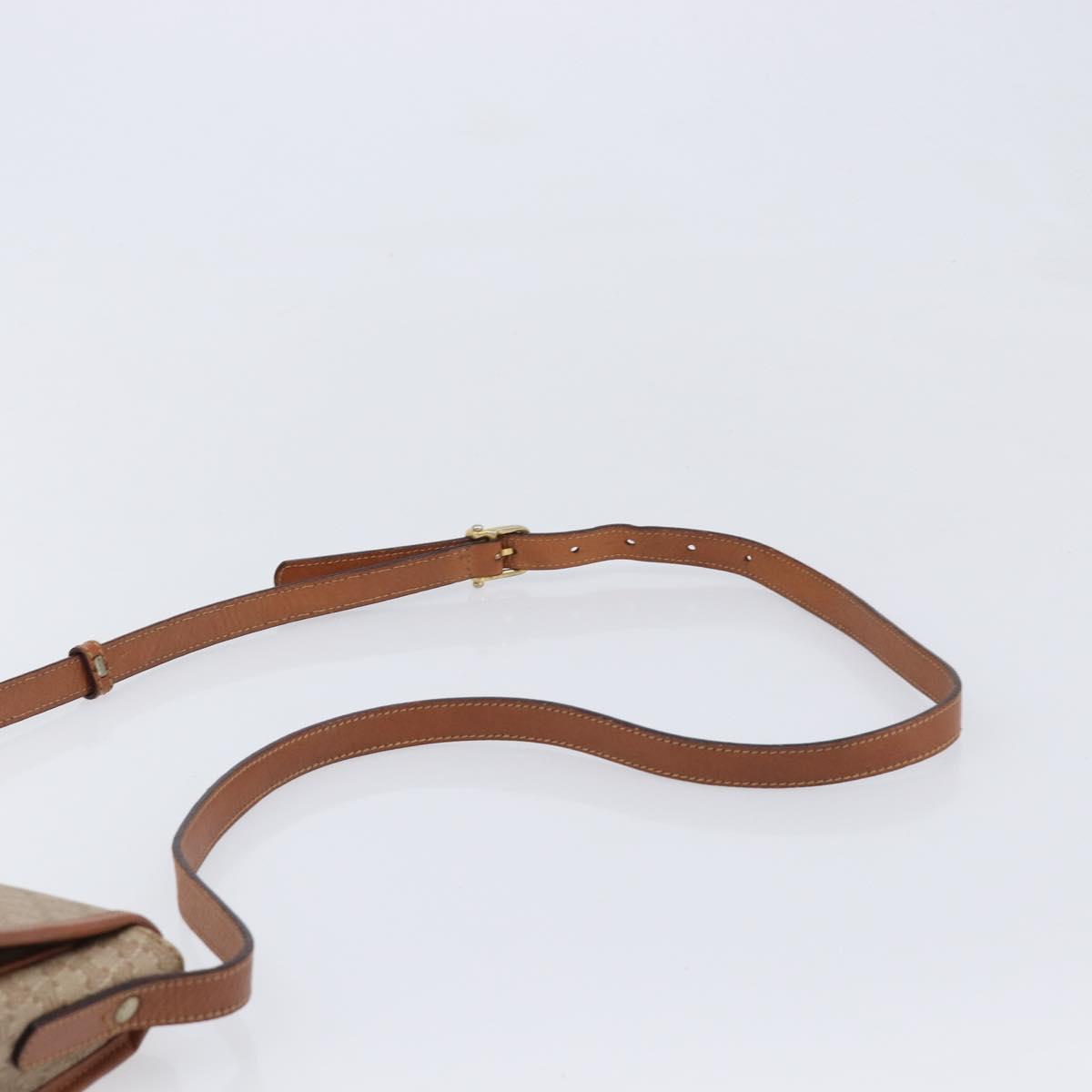 CELINE Macadam Canvas Shoulder Bag PVC Beige Gold Auth ka7195