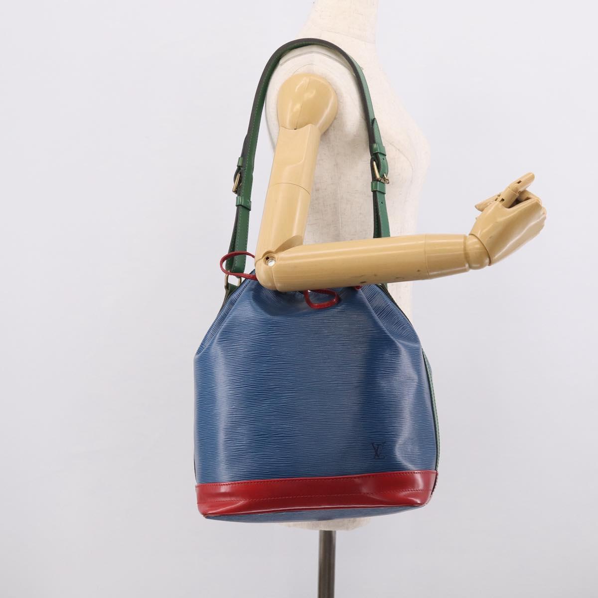 LOUIS VUITTON Epi Tricolor Noe Shoulder Bag Blue Red Green M44082 LV Auth ka7196
