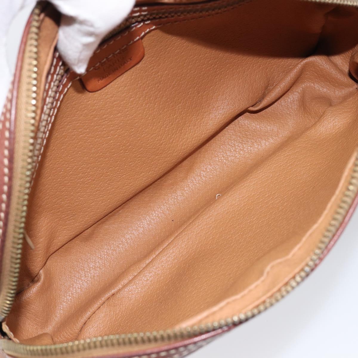 CELINE Macadam Canvas Shoulder Bag PVC Leather Brown Gold Auth ka7203