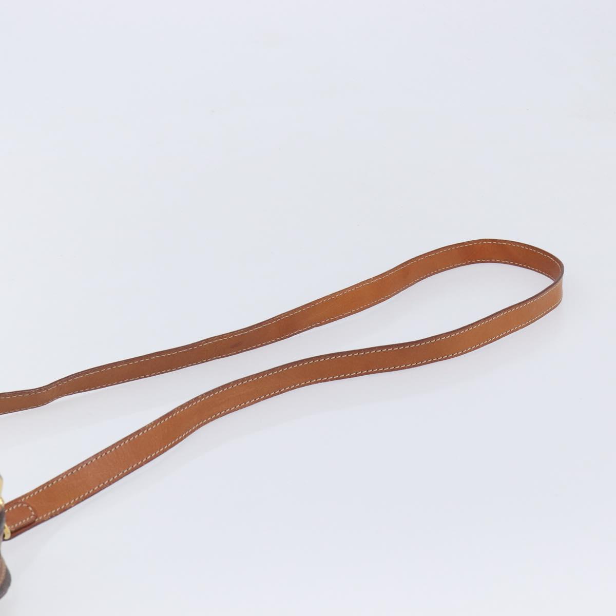 CELINE Macadam Canvas Shoulder Bag PVC Leather Brown Gold Auth ka7203