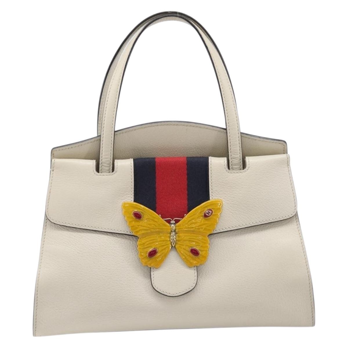 GUCCI Totem Butterfly Medium Sherry Line Bag Leather 2way 505344 Auth ka7207V