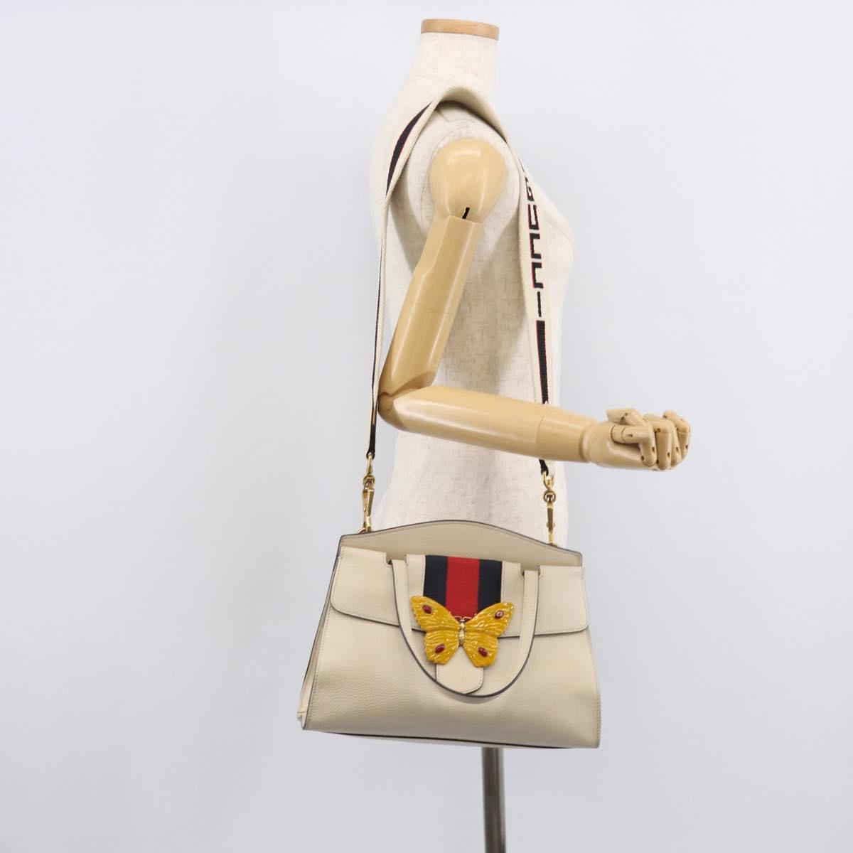 GUCCI Totem Butterfly Medium Sherry Line Bag Leather 2way 505344 Auth ka7207V