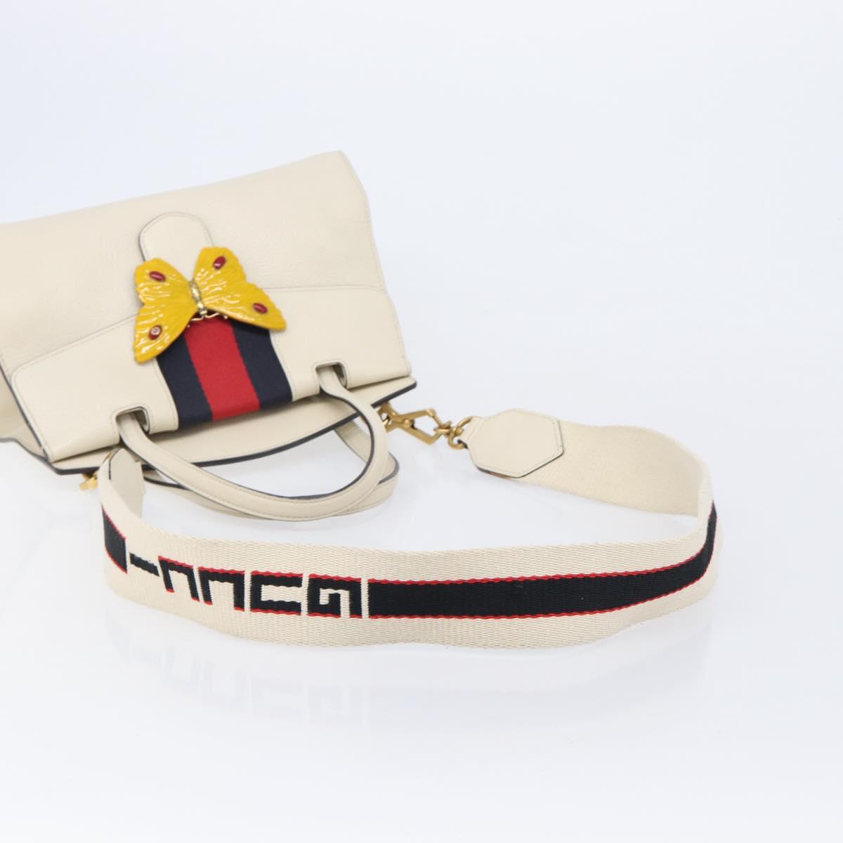 GUCCI Totem Butterfly Medium Sherry Line Bag Leather 2way 505344 Auth ka7207V