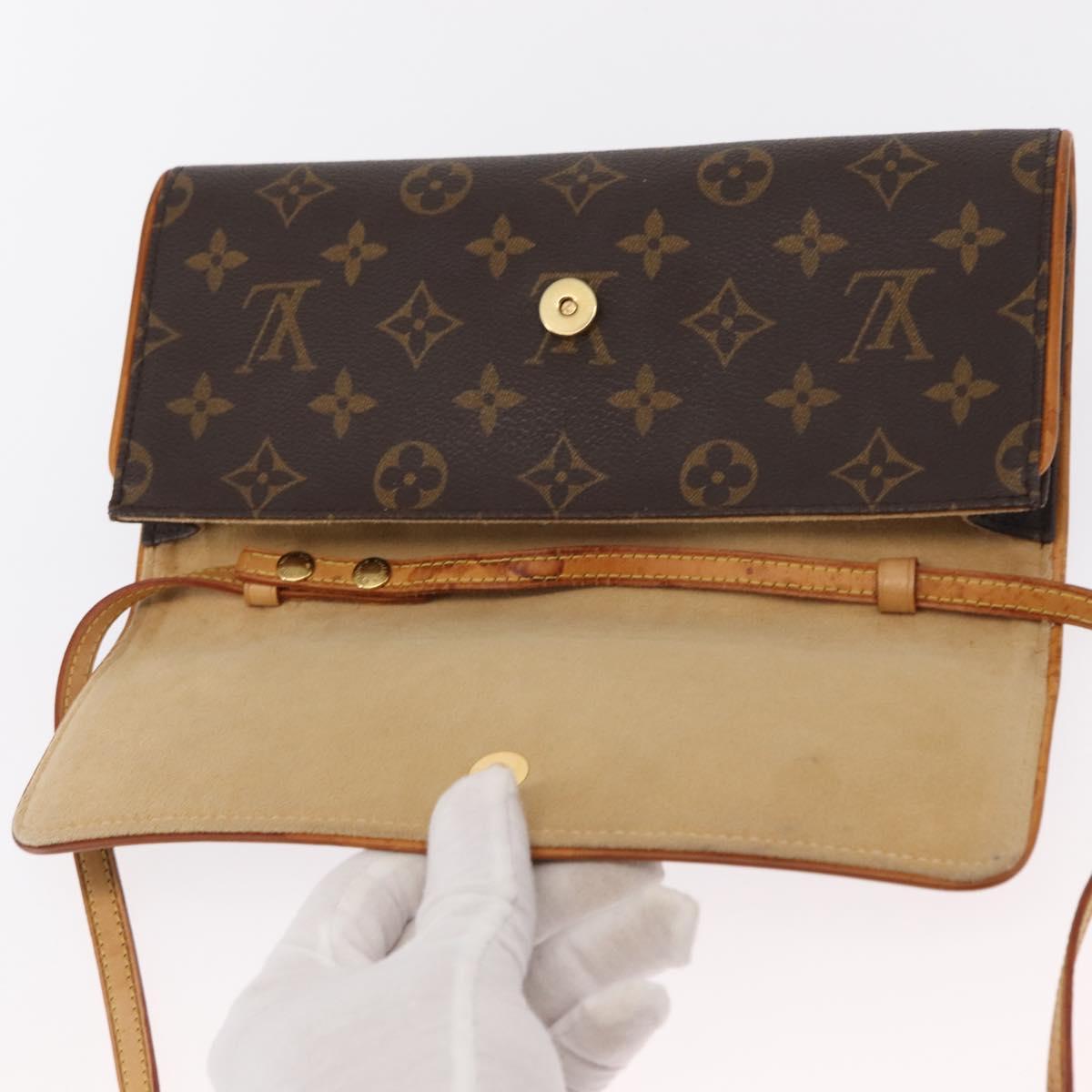 LOUIS VUITTON Monogram Pochette Twin GM Shoulder Bag M51852 LV Auth ka721
