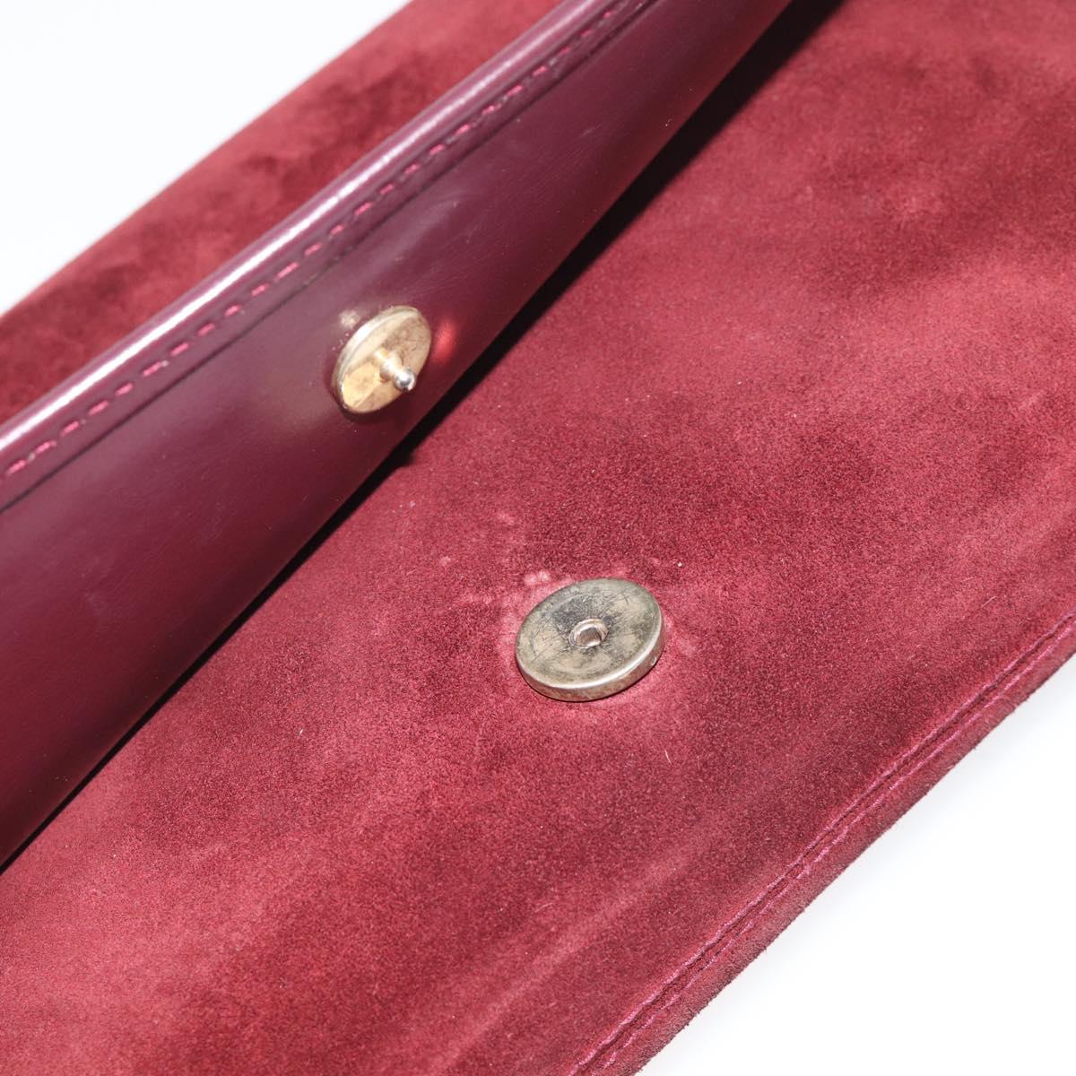 Balenciaga Chain Shoulder Bag Suede Bordeaux Gold Auth ka7213