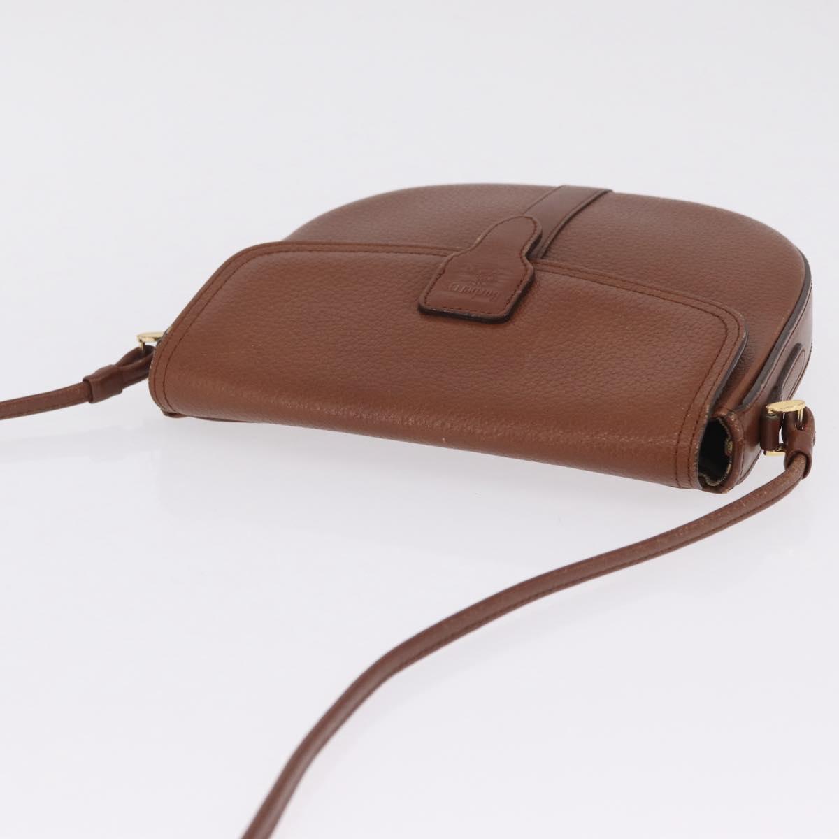 Burberrys Shoulder Bag Leather Brown Gold Auth ka7217