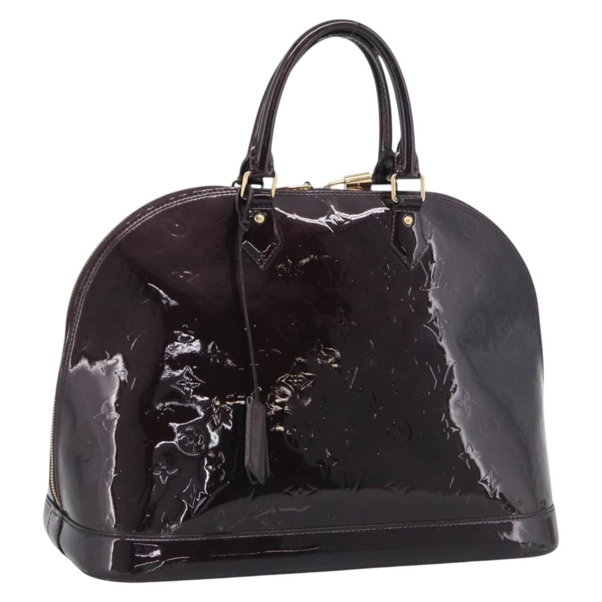 LOUIS VUITTON Monogram Vernis Alma GM Hand Bag Amarante M93595 LV Auth ka7224