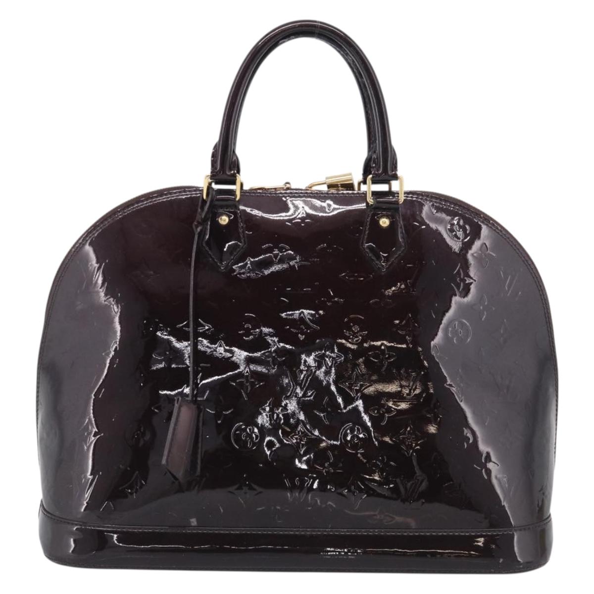 LOUIS VUITTON Monogram Vernis Alma GM Hand Bag Amarante M93595 LV Auth ka7224