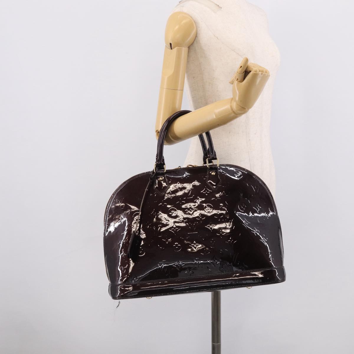 LOUIS VUITTON Monogram Vernis Alma GM Hand Bag Amarante M93595 LV Auth ka7224