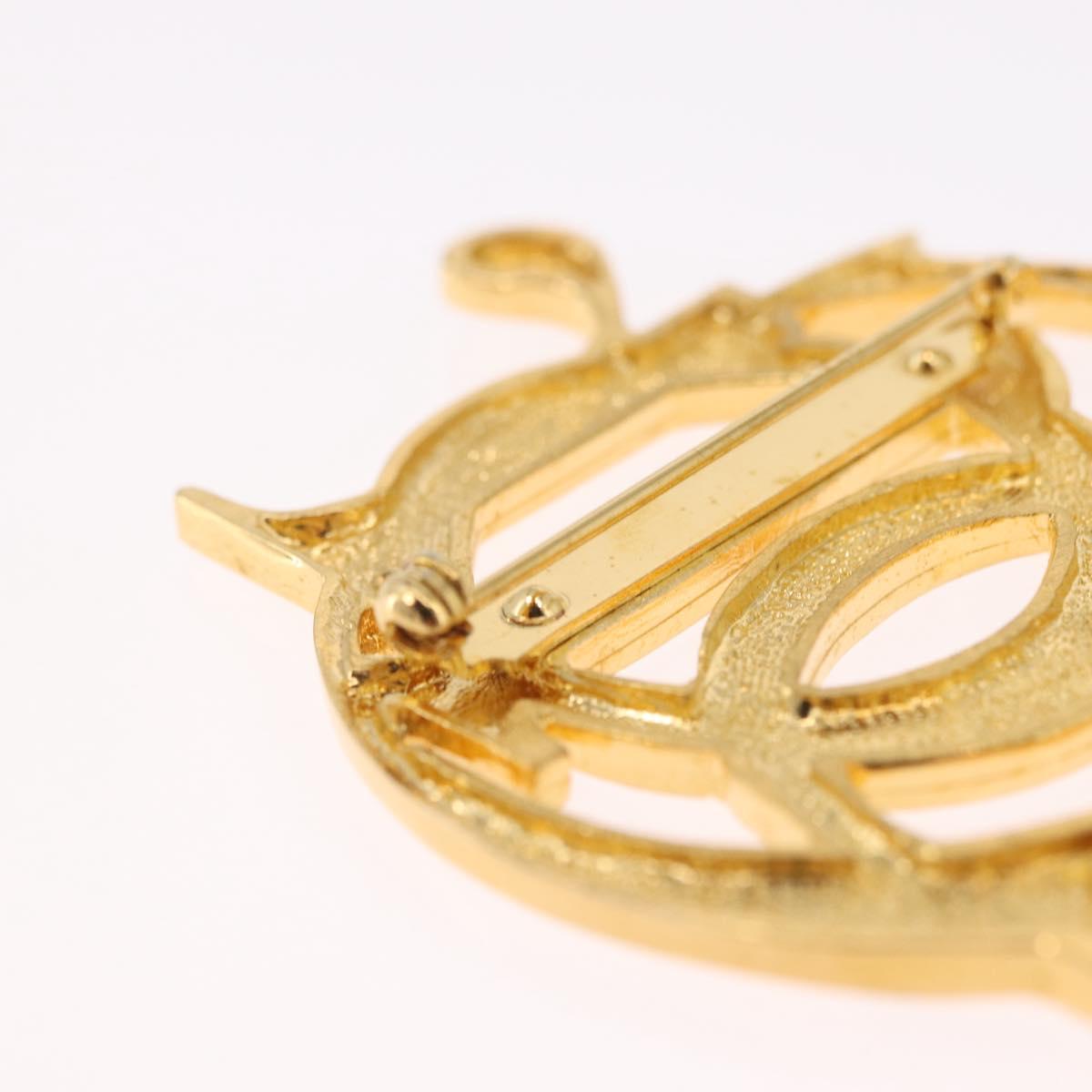 Christian Dior Brooch Metal Gold Tone Auth ka7227