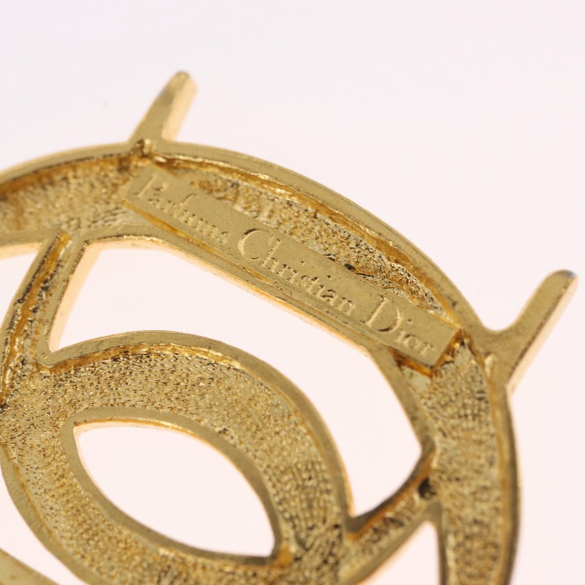 Christian Dior Brooch Metal Gold Tone Auth ka7227