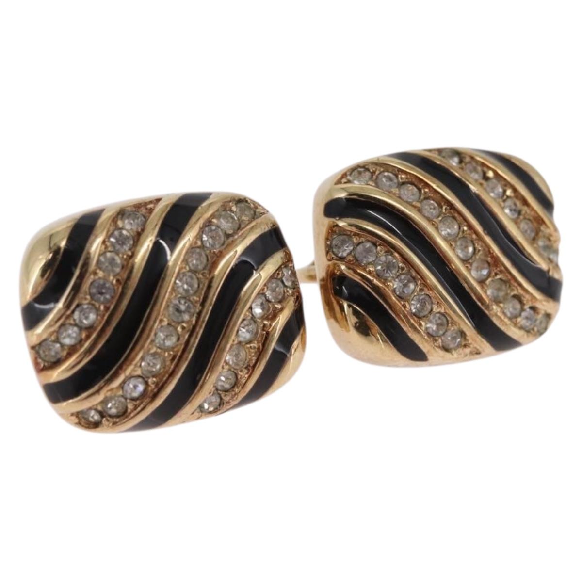 Christian Dior Earring Metal Gold Tone Auth ka7228