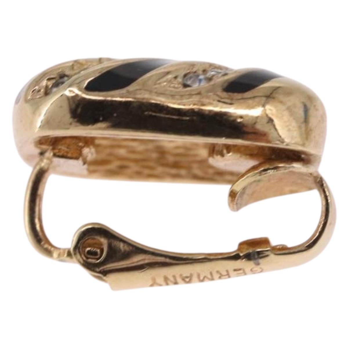 Christian Dior Earring Metal Gold Tone Auth ka7228
