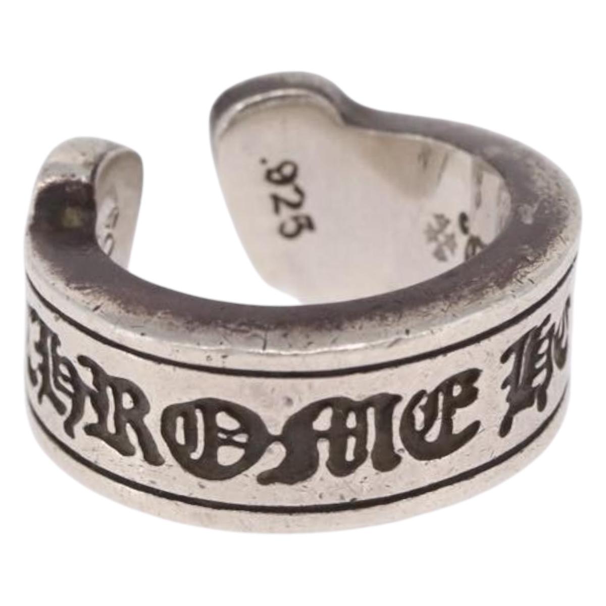 Chrome Hearts Scroll label Ring Ag925 Silver #10(JP Size) Auth ka7229M
