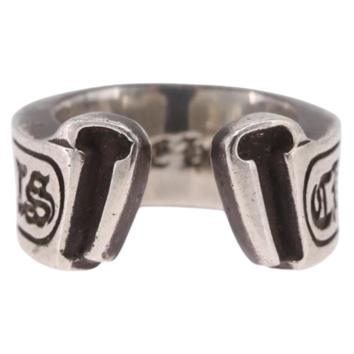 Chrome Hearts Scroll label Ring Ag925 Silver #10(JP Size) Auth ka7229M