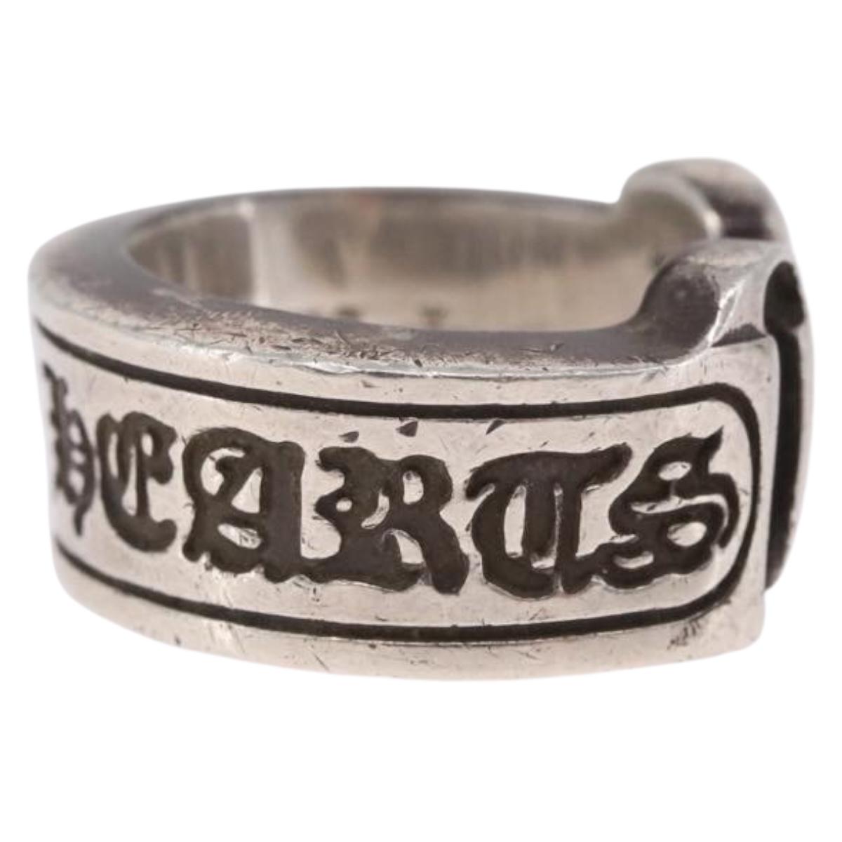 Chrome Hearts Scroll label Ring Ag925 Silver #10(JP Size) Auth ka7229M