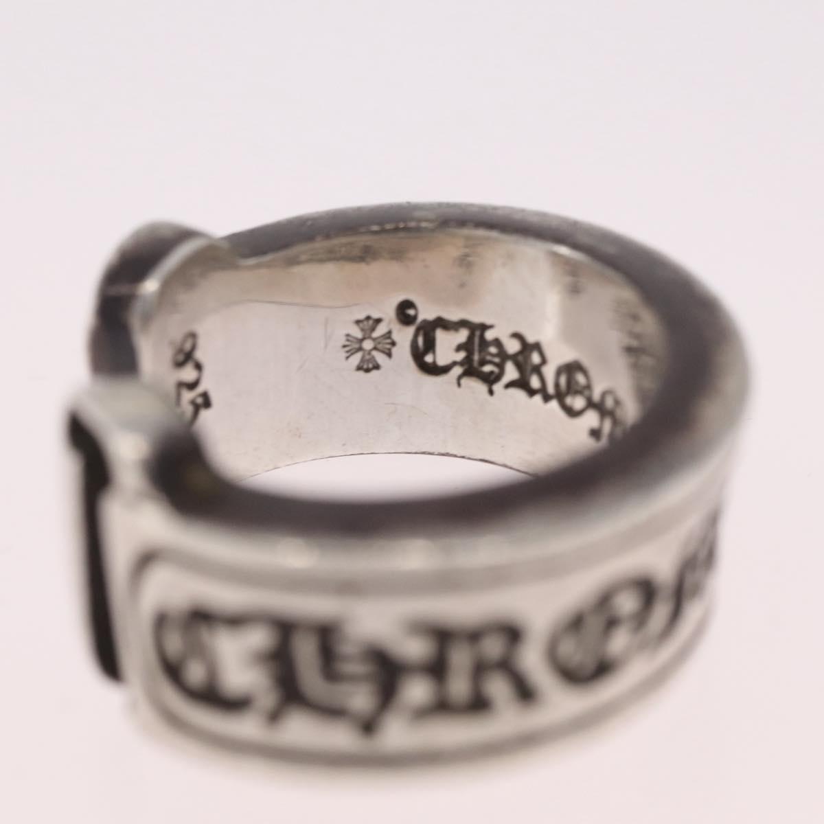 Chrome Hearts Scroll label Ring Ag925 Silver #10(JP Size) Auth ka7229M